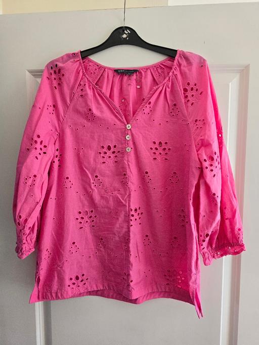  — M&S pink long sleeve blouse 👚 uk12
