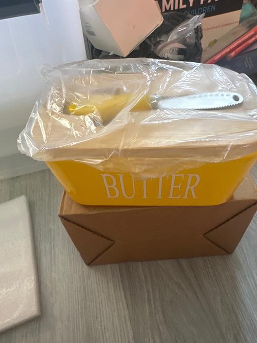  — Brand new ceramic butter dish set