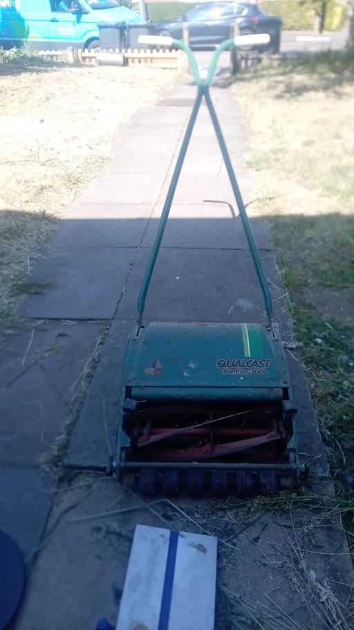  — vintage push mower and box