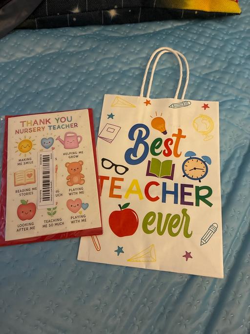  — Nursery teacher card and bag