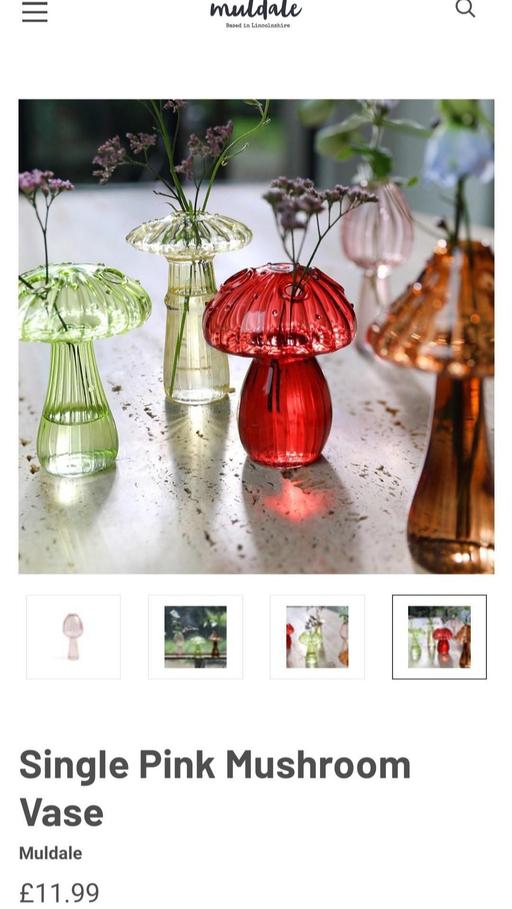  — Glass mushroom bud vase