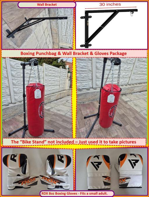  — Boxing Punchbag & Wall Bracket & Gloves