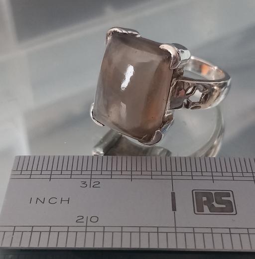  — Huge sterling silver smoky quartz ring