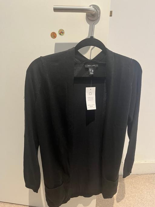  — New look black open front cardigan