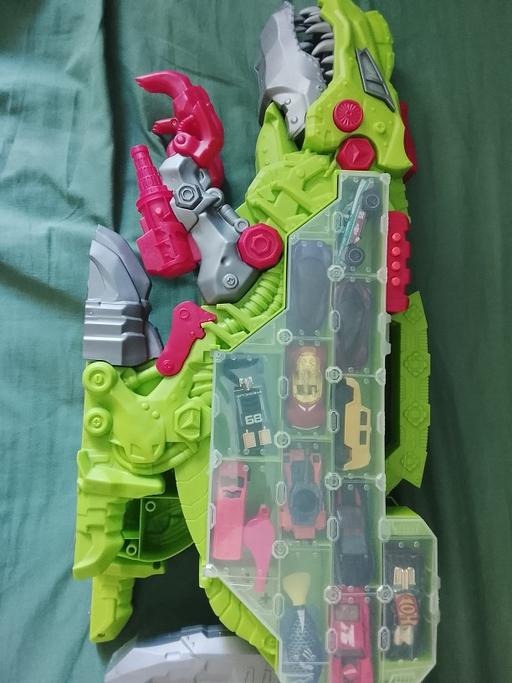  — dinosaur car storage with cars