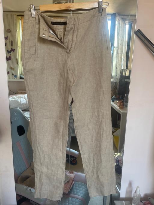  — Zara Basics linen smart casual trousers EU 36