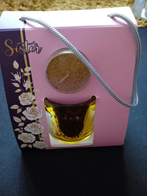  — brand new Sister themed T-light candle set