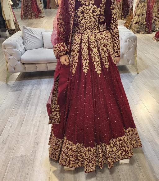  — Elegant maroon bridal wear