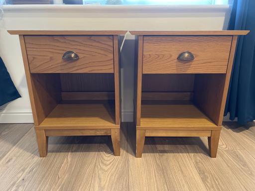  — 2 x Solid Wood Bedside Tables