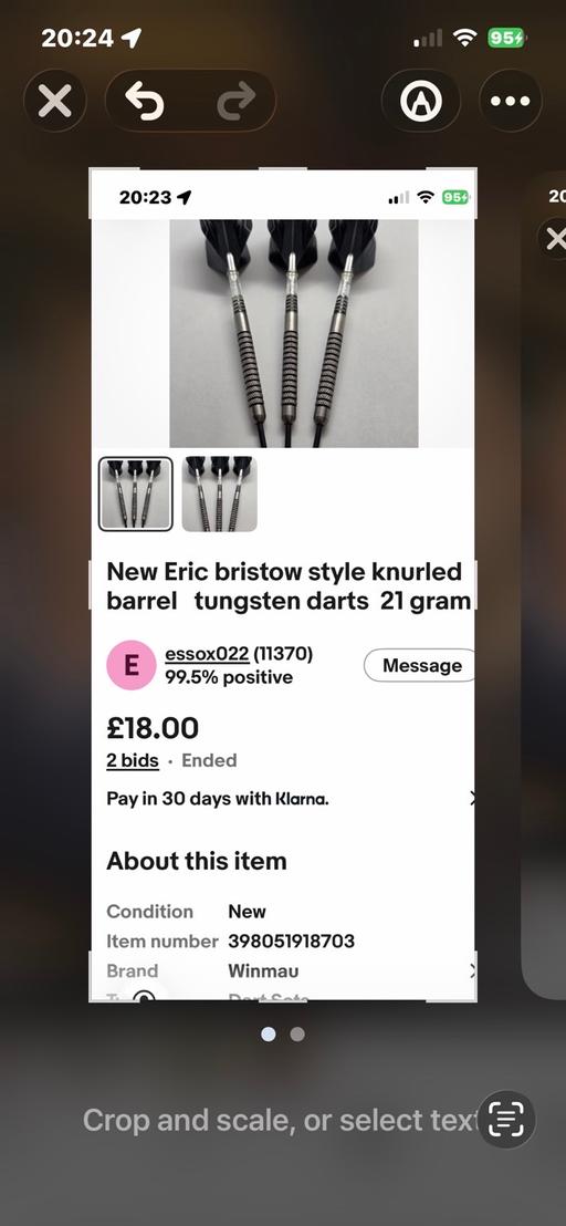  — Eric bristow style knurled darts
