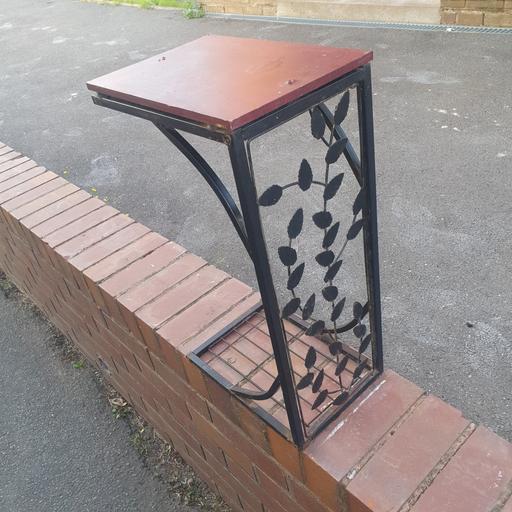 — 2ft Black Metal Side Table or Stand , Decent