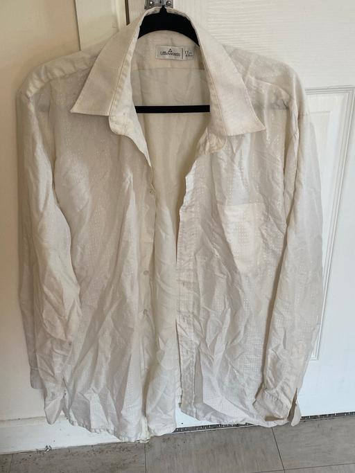 — Mens long sleeve white shirt size
