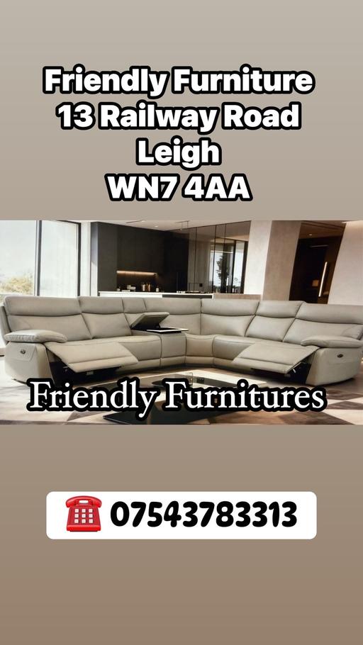  — Grey real leather reclining corner sofa