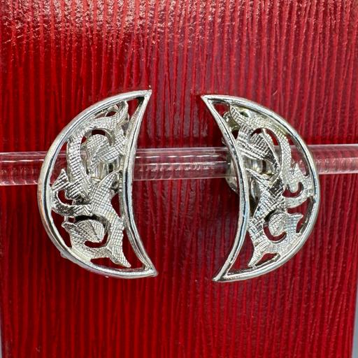  — Vintage Mid Century Crescent Moon Clip On