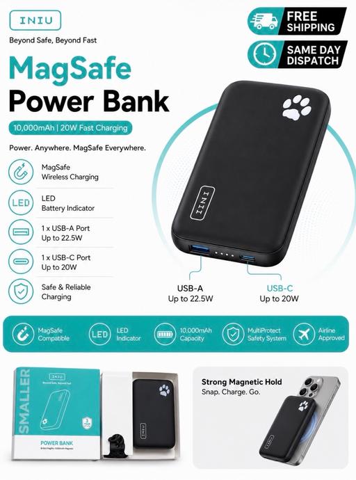  — INIU Power Bank B43 MagSafe 10000mAH