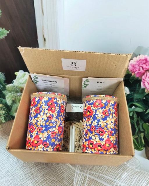  — Poppy floral GYO herb garden gift set