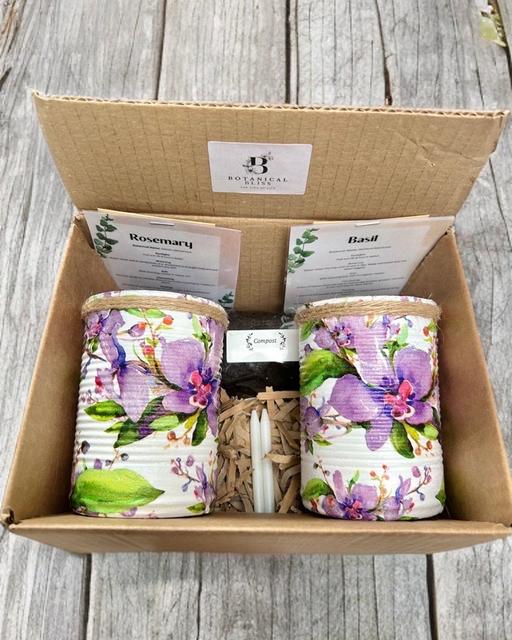  — Lilac orchid GYO herb garden gift set