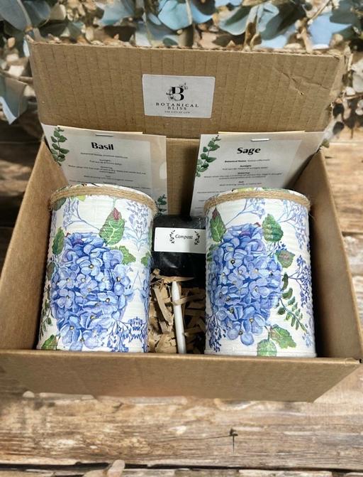  — Blue hydrangea GYO herb garden gift set