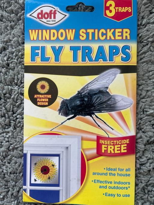 — Doff window sticker fly traps. Flower design