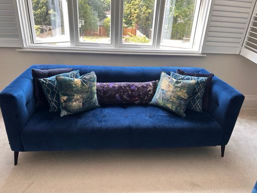  — Blue Velvet 3-seater sofa