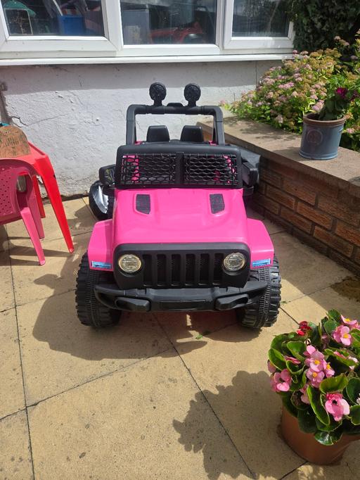  — Pink Electric Ride-On Jeep with Charger