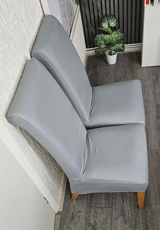  — 4x Modern Grey Faux-Leather Dining Chairs - G
