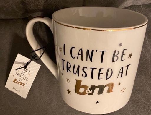  — I can’t be trusted at b&m mug