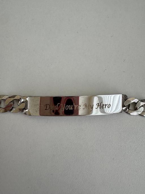  — Men’s Engraved ‘Dad You’re My Hero’ Bracelet