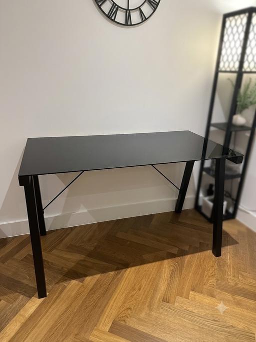  — Modern Black Tempered Glass Home Office Desk