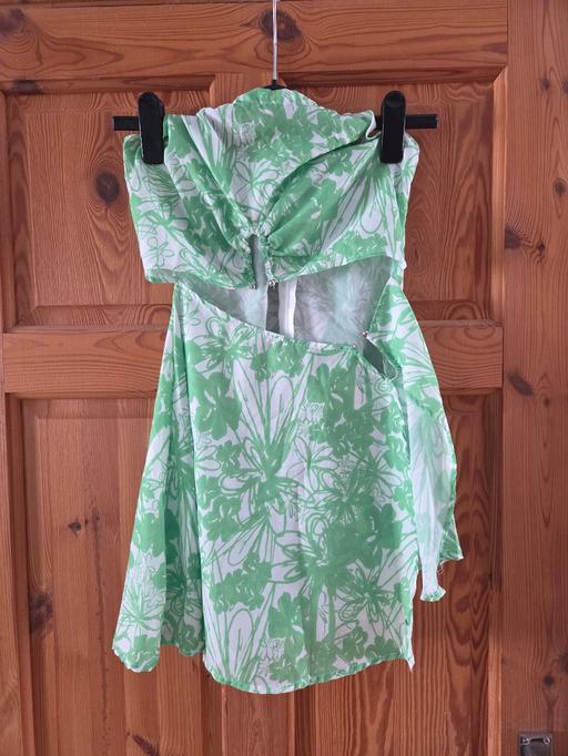  — Pretty Little Thing Green/White Halter Top!!
