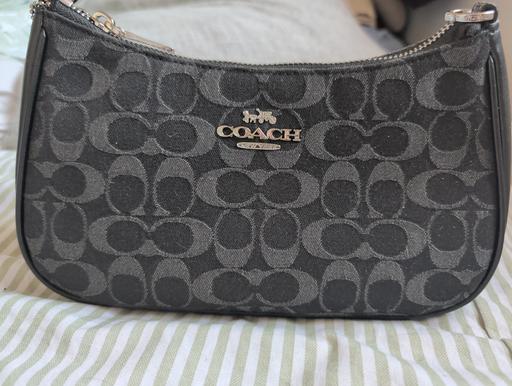  — coach denim black shoulder bag