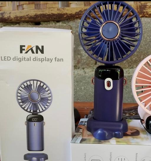  — purple rechargeable handheld fan