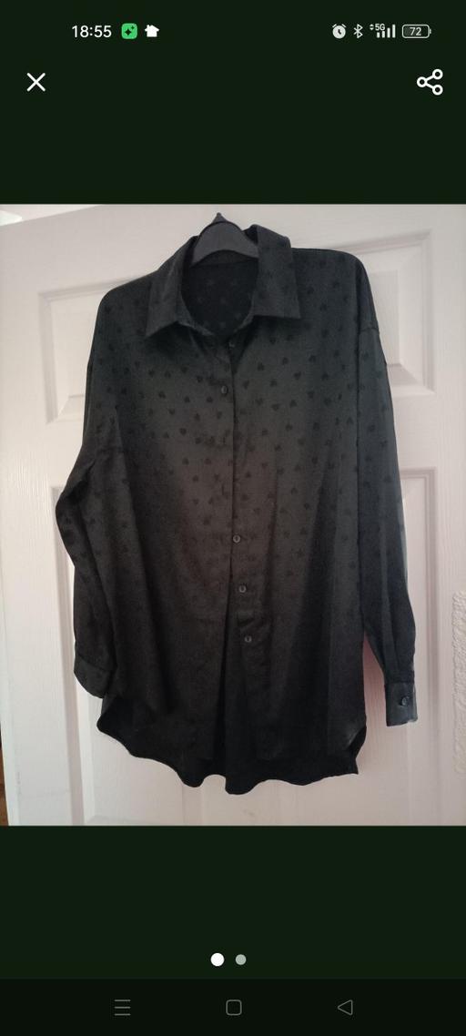  — black silky ladies shirt
