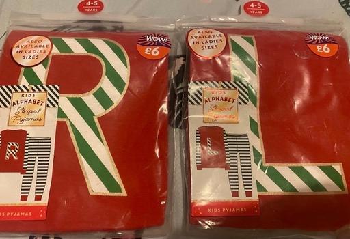  — Initial letter R & L pyjamas age 4/5 years