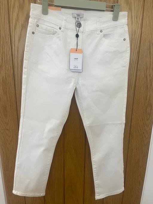  — M&Co petite cropped white jeans UK 10