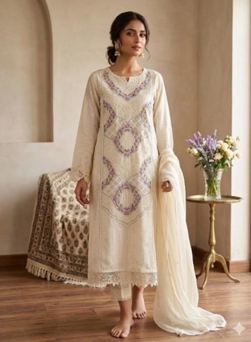  — White Asian Dress - 2pc Suit