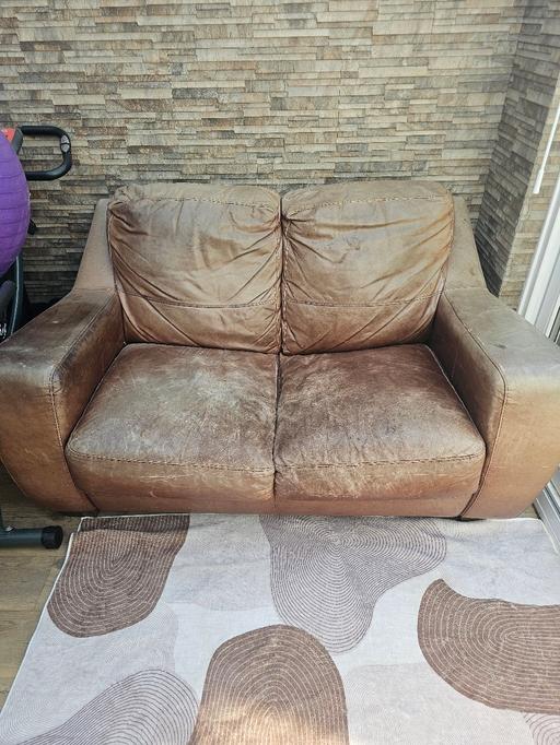  — Brown Leather Sofa