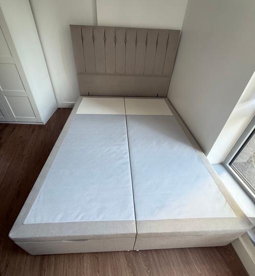  — King Size Ottoman Storage Bed - Beige