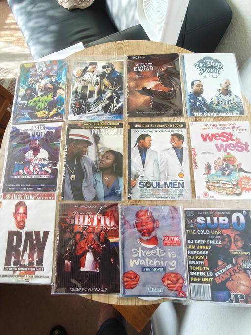  — 12 x Hip Hop Docs, Movies, Comedy etc DVDs.