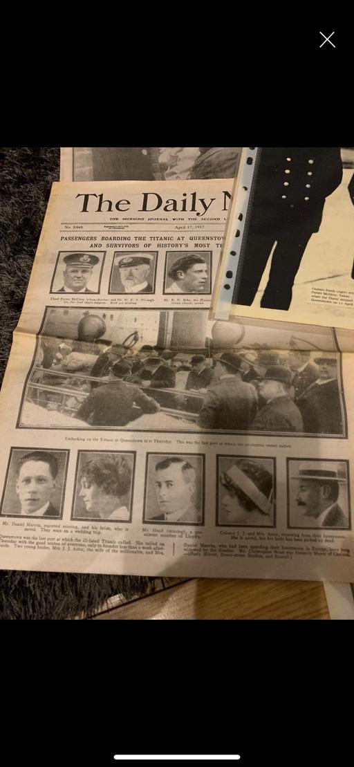  — Commemorative Titanic news paper