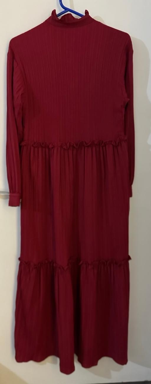  — Deep red long dress