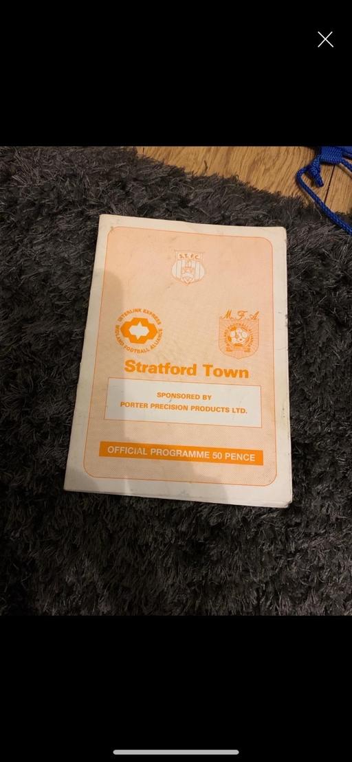  — Stratford Town football programme