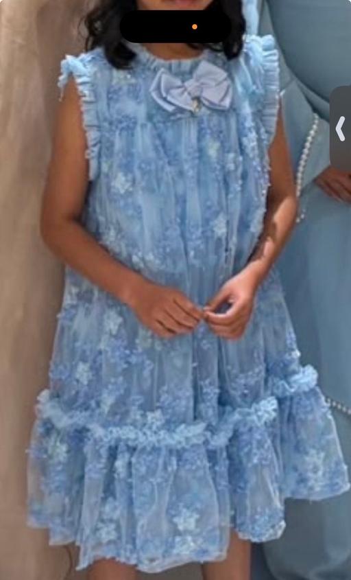  — Girls Blue Lace Occasion Dress