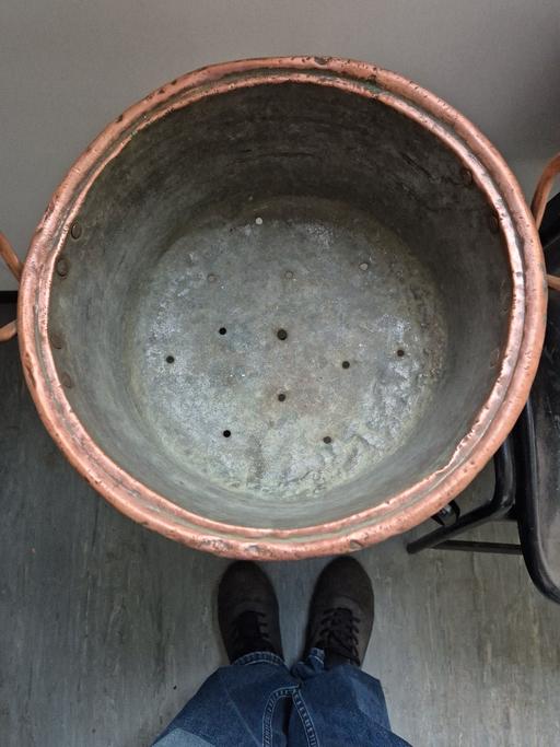  — vintage french plant stand and copper pot