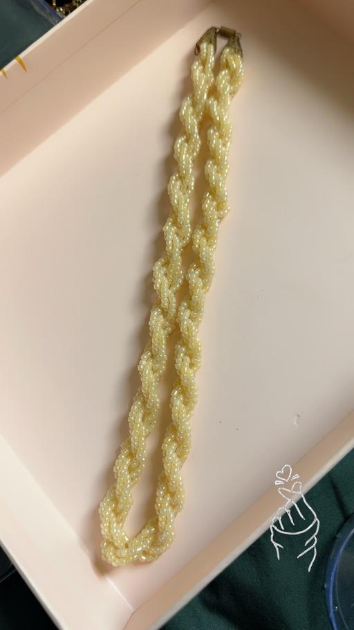  — Yellow Braided Seed Bead Necklace