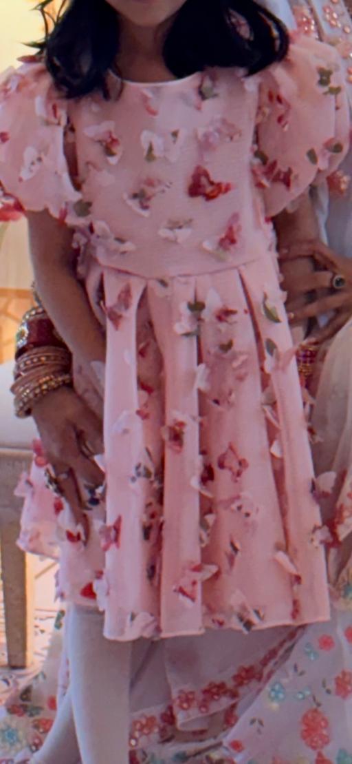  — Girls Pink 3D Butterfly Occasion Dress