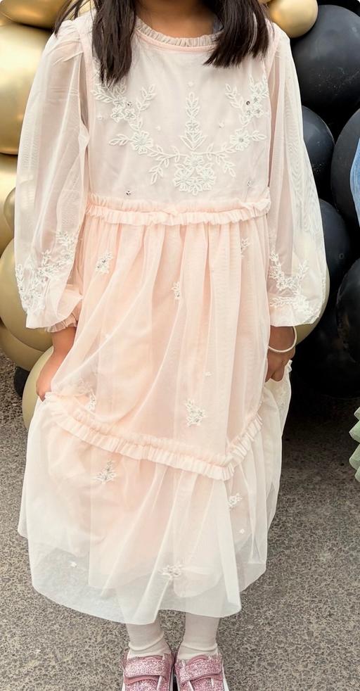 — Blush Pink Embroidered Tulle Occasion Dress