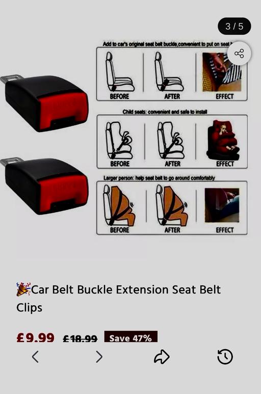  — Single or Pair of Seatbelt Extensions NEW,