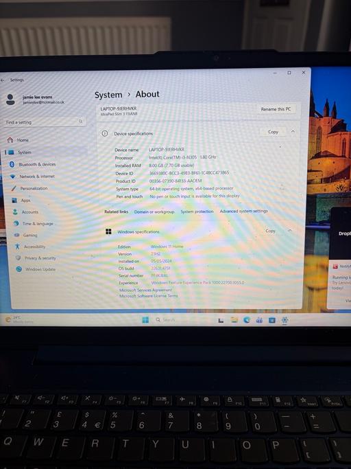  — Lenovo Laptop