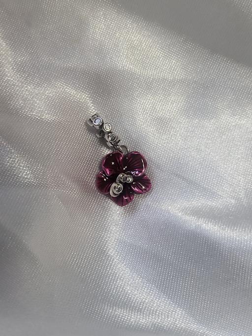  — Pandora sterling silver hibiscus dangle charm